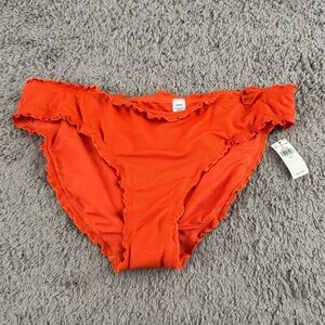 Aerie ruffle orange bathing suit bottoms